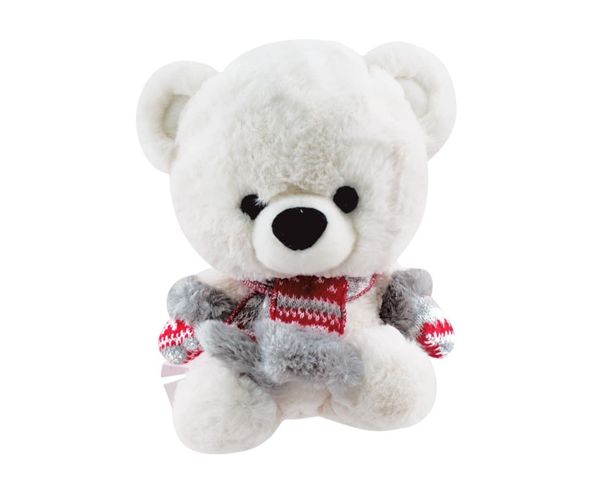 Aurora Plush Toy - Cream Bear with Scarf, 24 cm