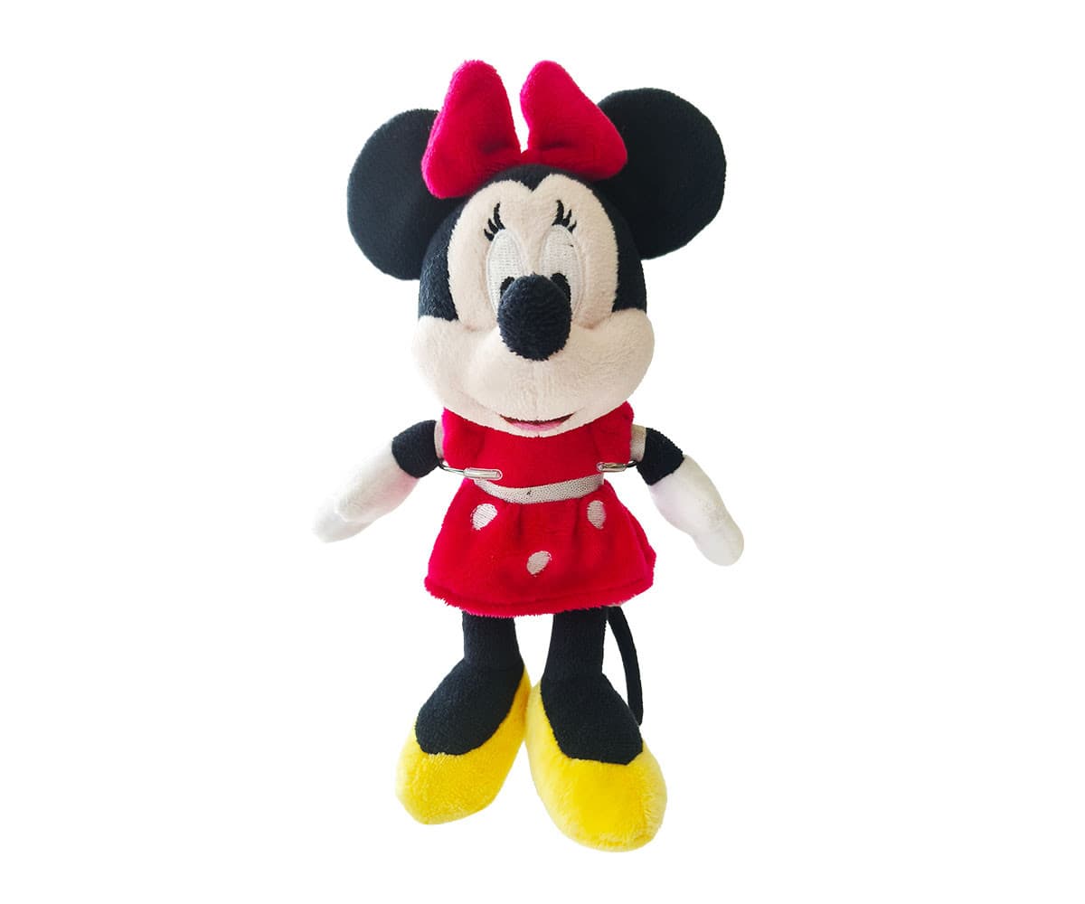 Плюшена играчка Disney - Класическа Мини Маус с червена рокля, 19 см