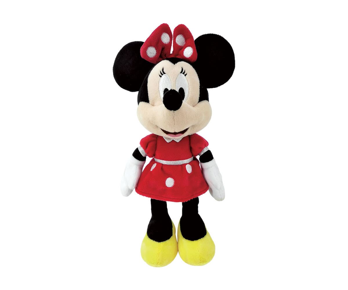 Плюшена играчка Disney - Класическа Мини Маус с червена рокля, 23 см