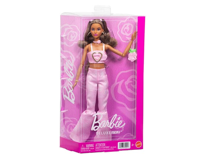 Кукла Barbie - Луксозен стил: Блондинка с розов комплект дънки