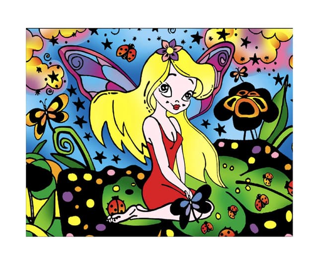 Картина за оцветяване Colorvelvet, Фея, 29.7 x 21 см