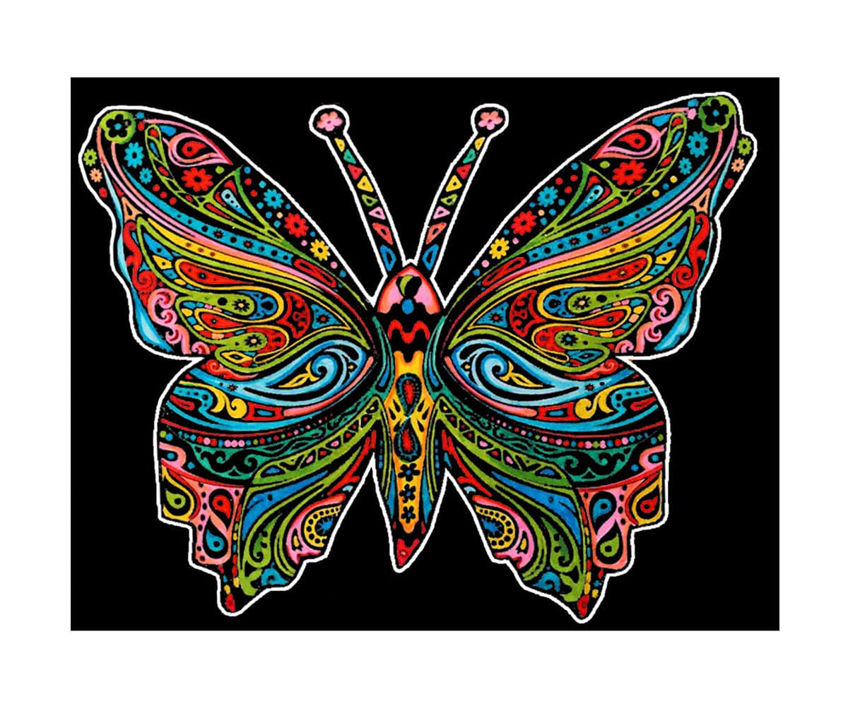 Colorvelvet Colouring Picture, Butterfly, 29.7 x 21 cm