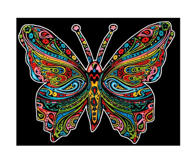 Картина за оцветяване Colorvelvet, Пеперуда, 29.7 x 21 см
