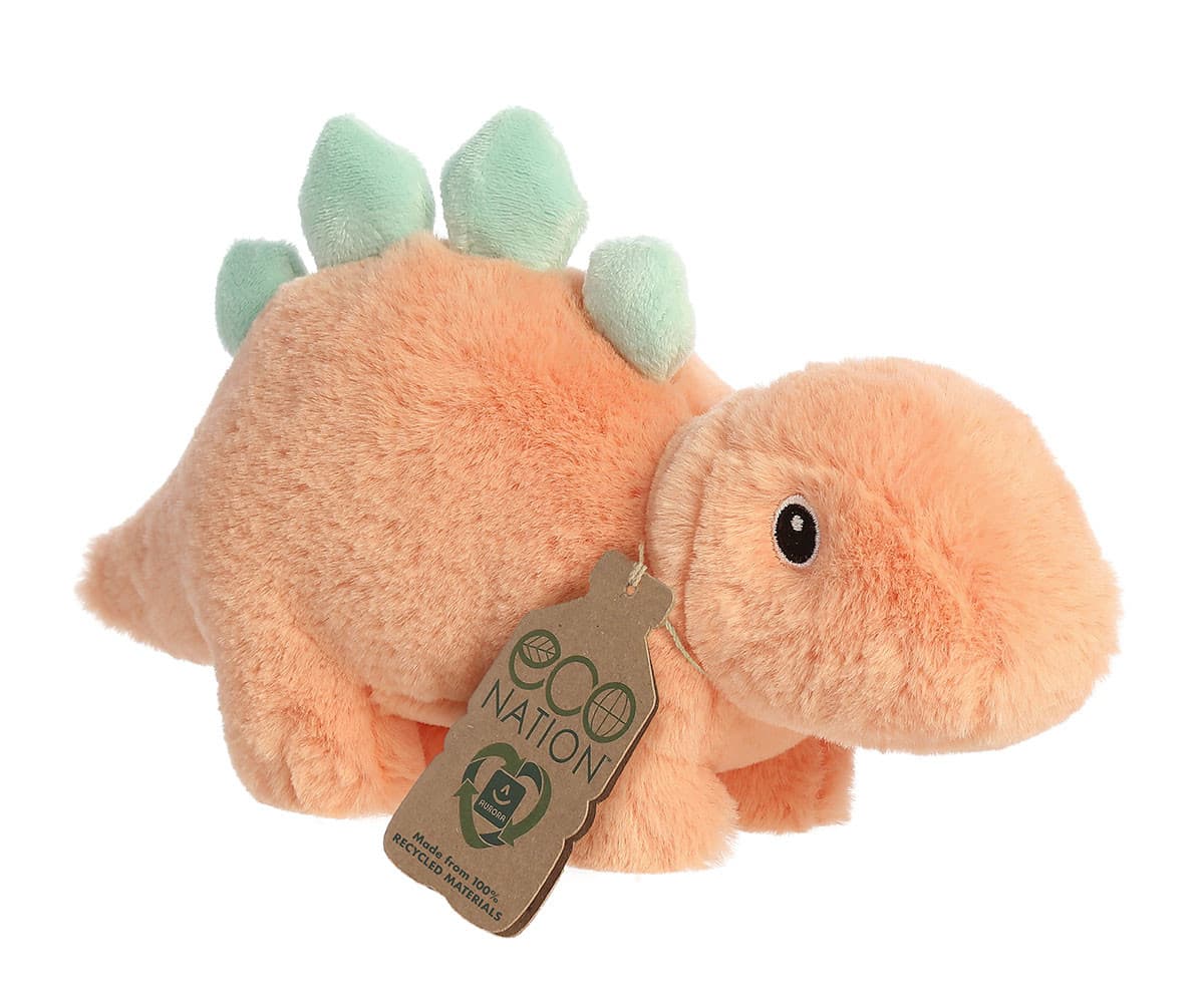 Aurora Plush Toy - Orange Stegosaurus, 15 cm