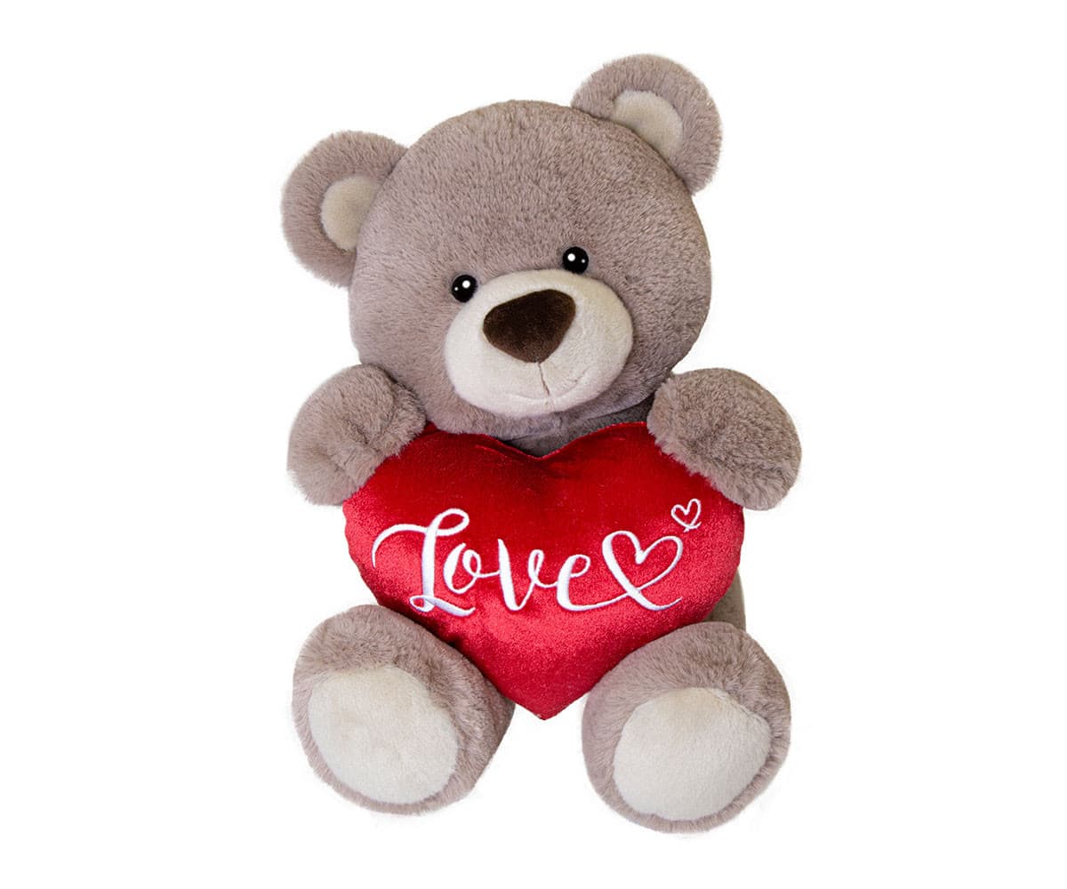 Aurora Plush Toy - Bear with Heart, 32 cm