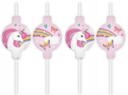 Сламки Procos Unicorn Rainbow Colors 4 бр 22 см