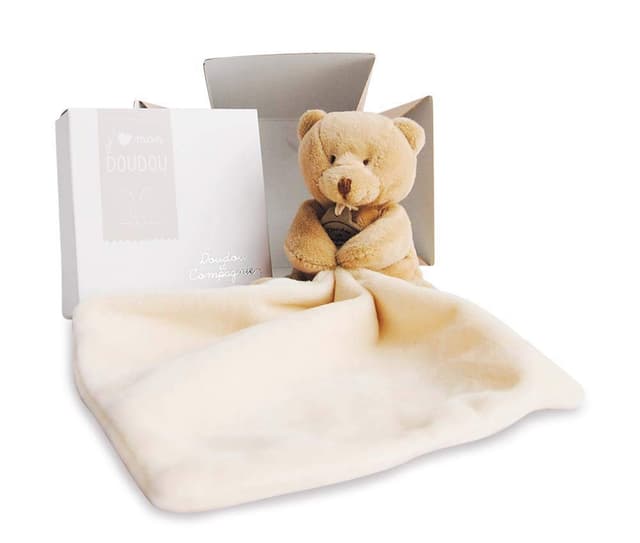 Плюшено мече за гушкане Doudou с кърпичка 10 см, 302
