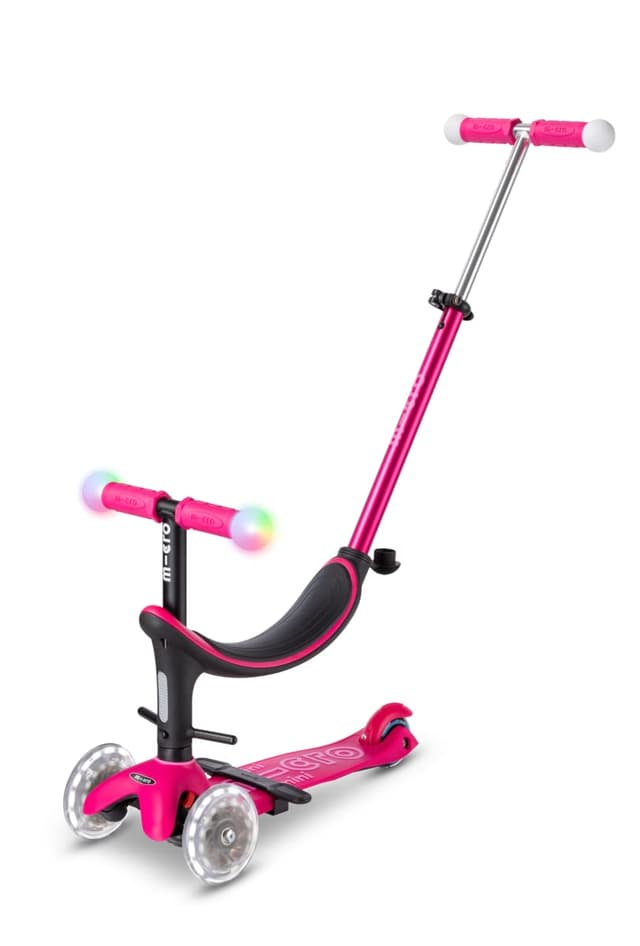 Тротинетка Micro Mini2Grow Deluxe Magic LED Pink