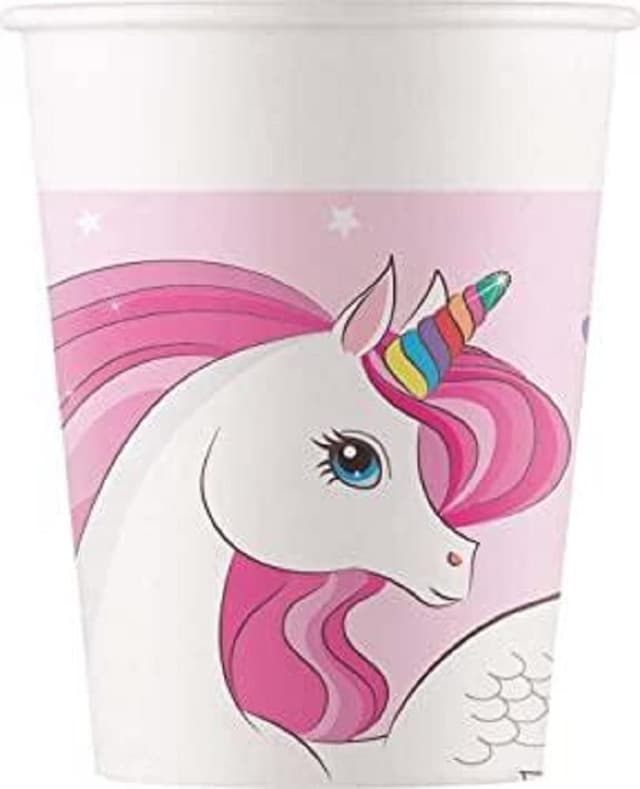 Пластмасови чаши за рожден ден Procos UNICORN RAINBOW 8 бр. 200мл.