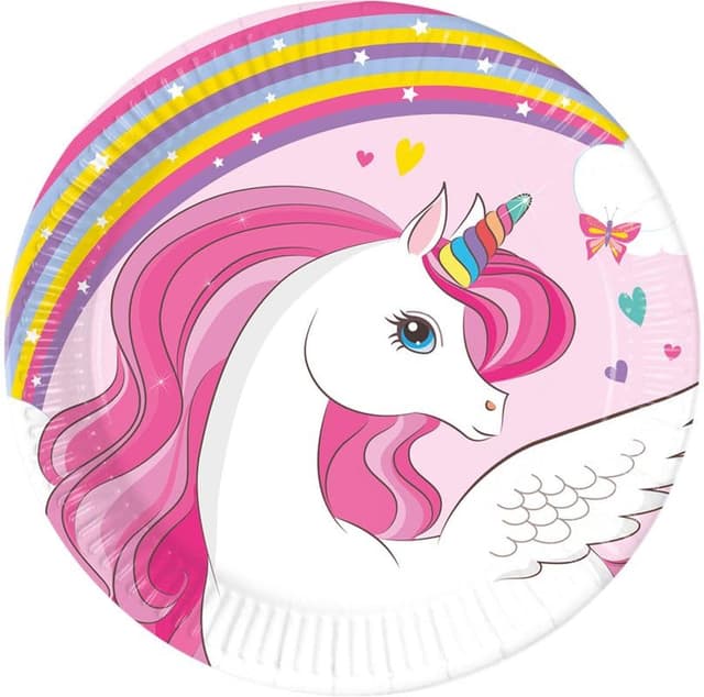 Хартиени чинии Procos UNICORN RAINBOW 8бр. 20см.
