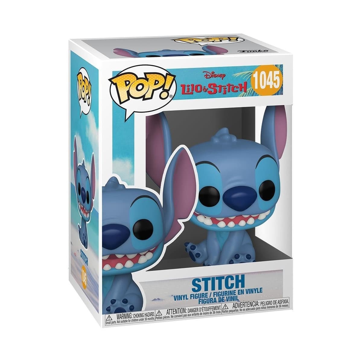 Funko POP! Movies: Disney Lilo and Stitch Figure, 065665, Stitch (Smiling Seated) #1045 Vinyl Figure