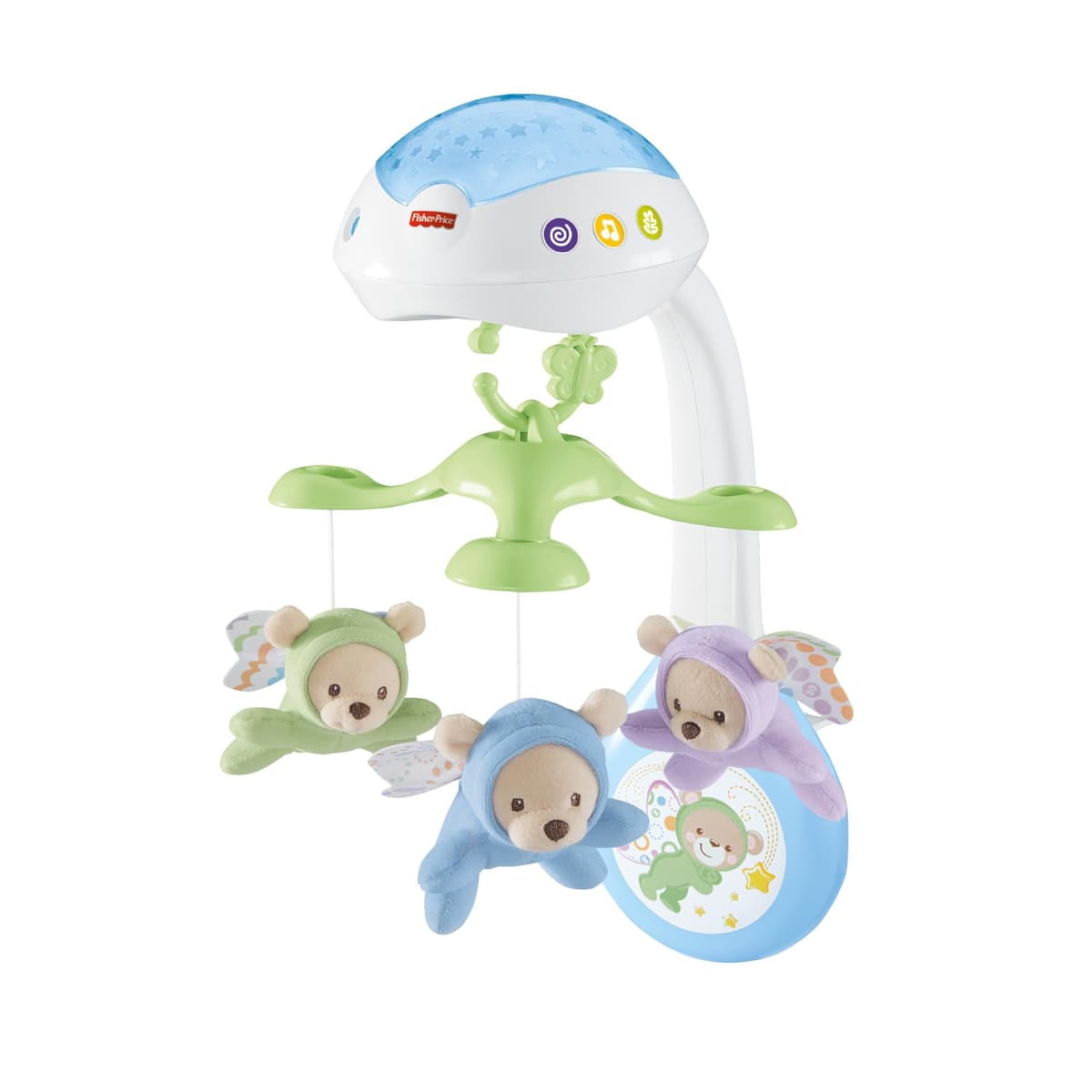 Музикална въртележка за кошара, легло и количка Fisher Price Мечета пеперуди 3в1