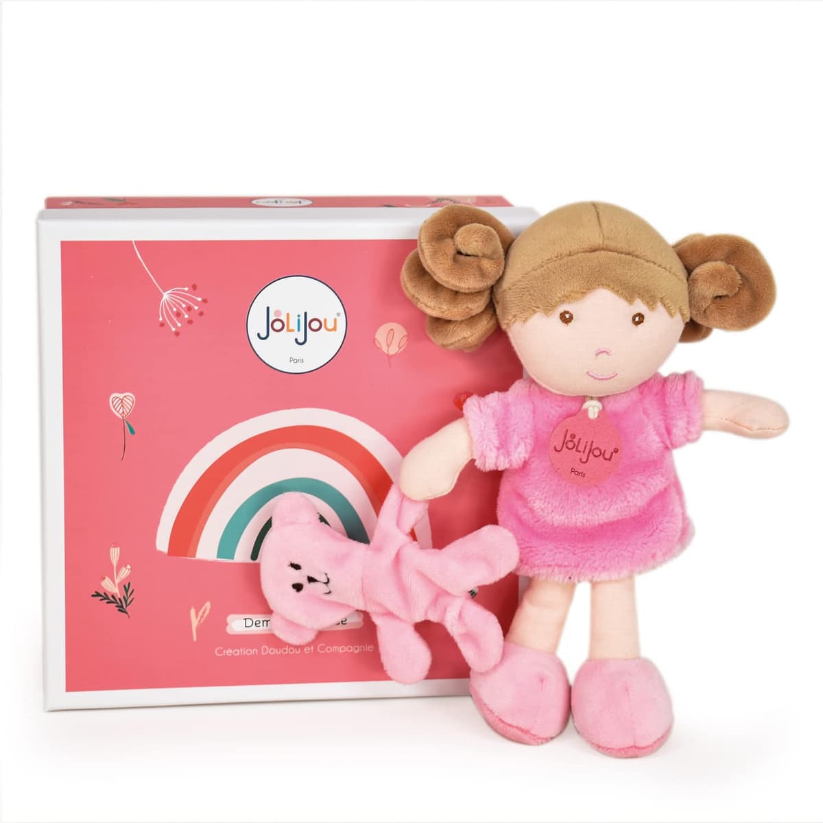 Плюшена играчка Doudou Mlle Rose кукла 21 см, JJ6006