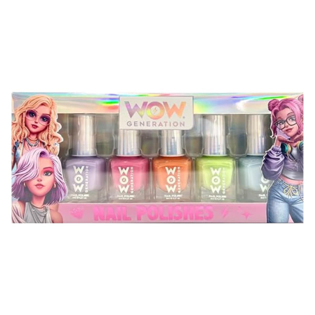 Комплект детски лак за нокти Kids Licensing WOW Generation 5бр.