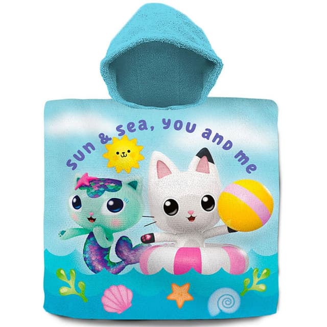 Детско пончо за плаж и баня Kids Licensing Gabby`s Dollhouse 60x120 см.