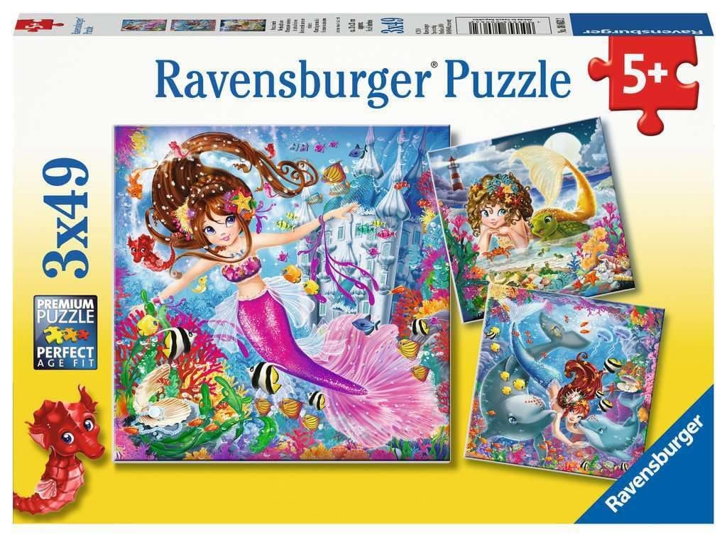 Пъзел Ravensburger 3x49 ел. - Чаровни русалки