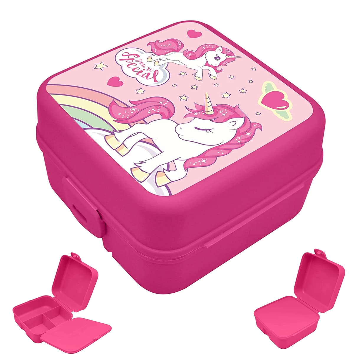 Kids Licensing Sweet Dreams Unicorn Children's Lunch Box with Compartments, Purple