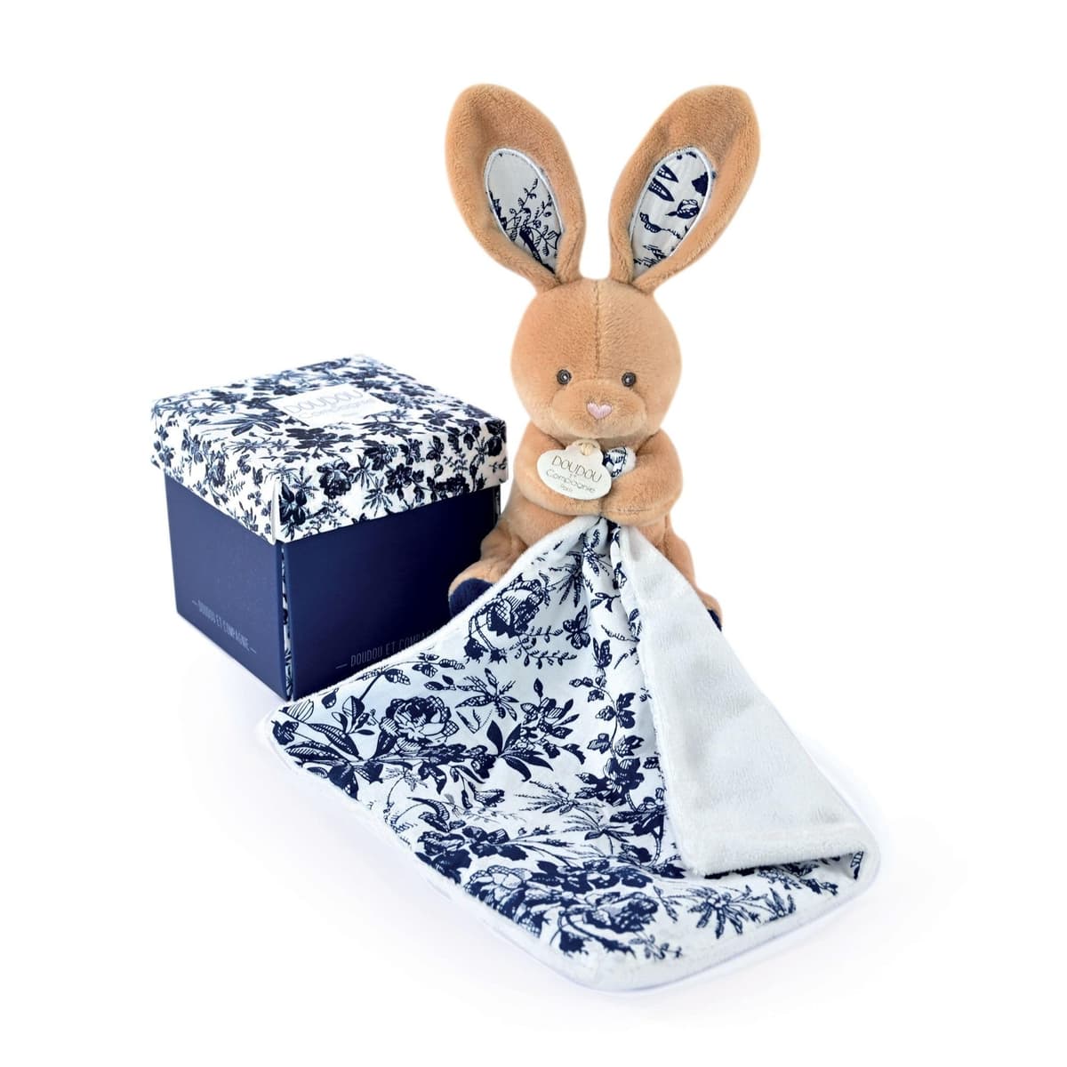 Doudou Bohaime Bunny Cuddly Plush Toy with Comforter 12 cm and Luxury Box, DC4016