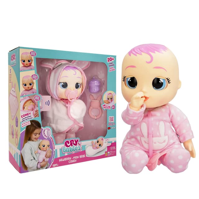 IMC CRYBABIES Newborn Baby Coney Doll