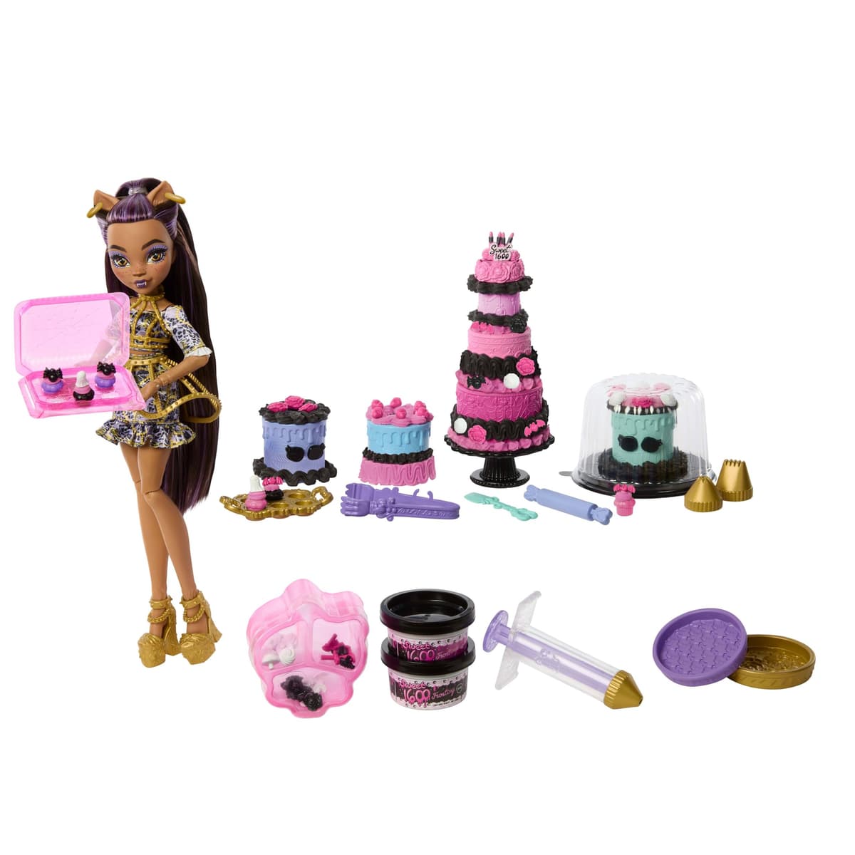 Monster High Doll - Scary Sweet Birthday: Clawdeen Wolf with Birthday Cake