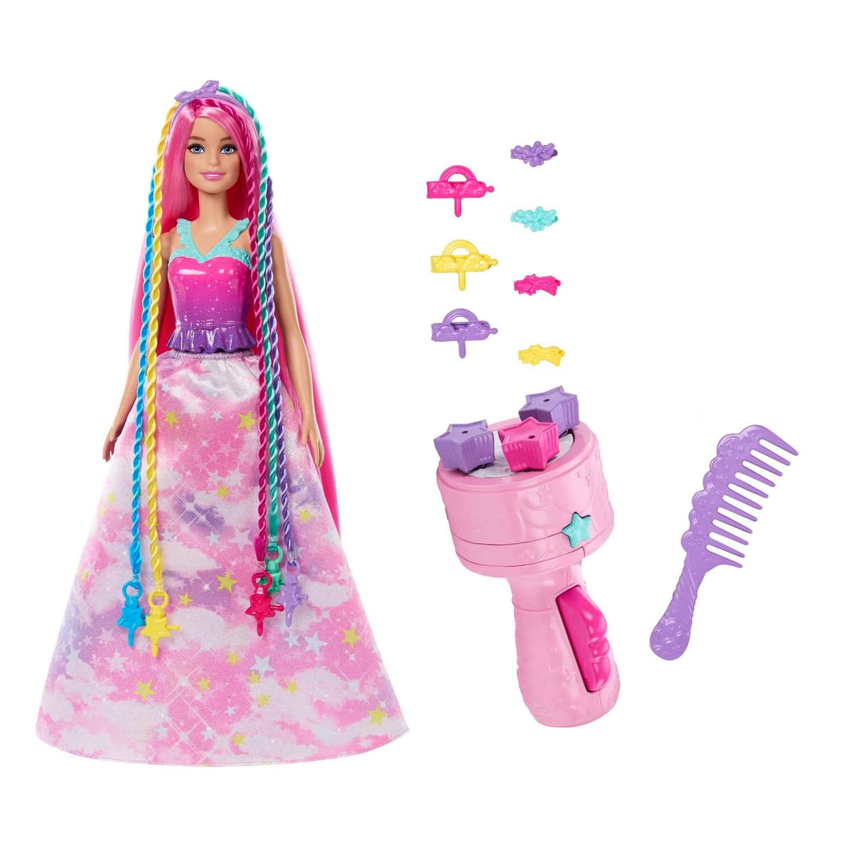 Barbie Doll - Braiding Machine and Hair Accessories Set