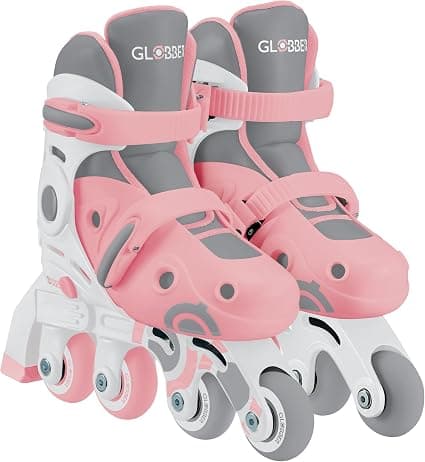 Children's Roller Skates GLOBBER 2 in 1, Size 26-29, Pastel Pink