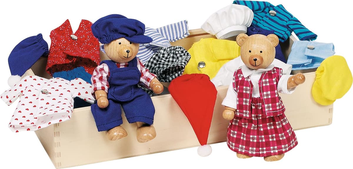 Goki Dress-Up Dolls in a Box Bear Family