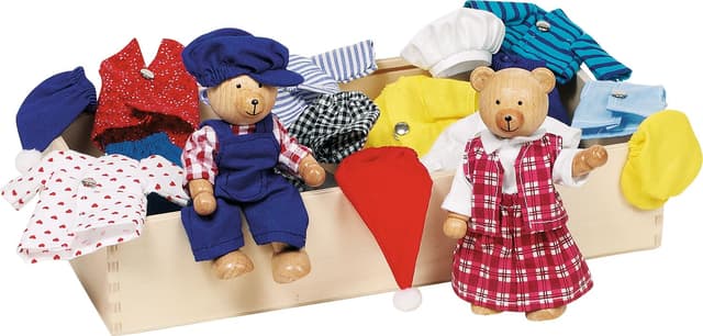 Goki Dress-Up Dolls in a Box Bear Family