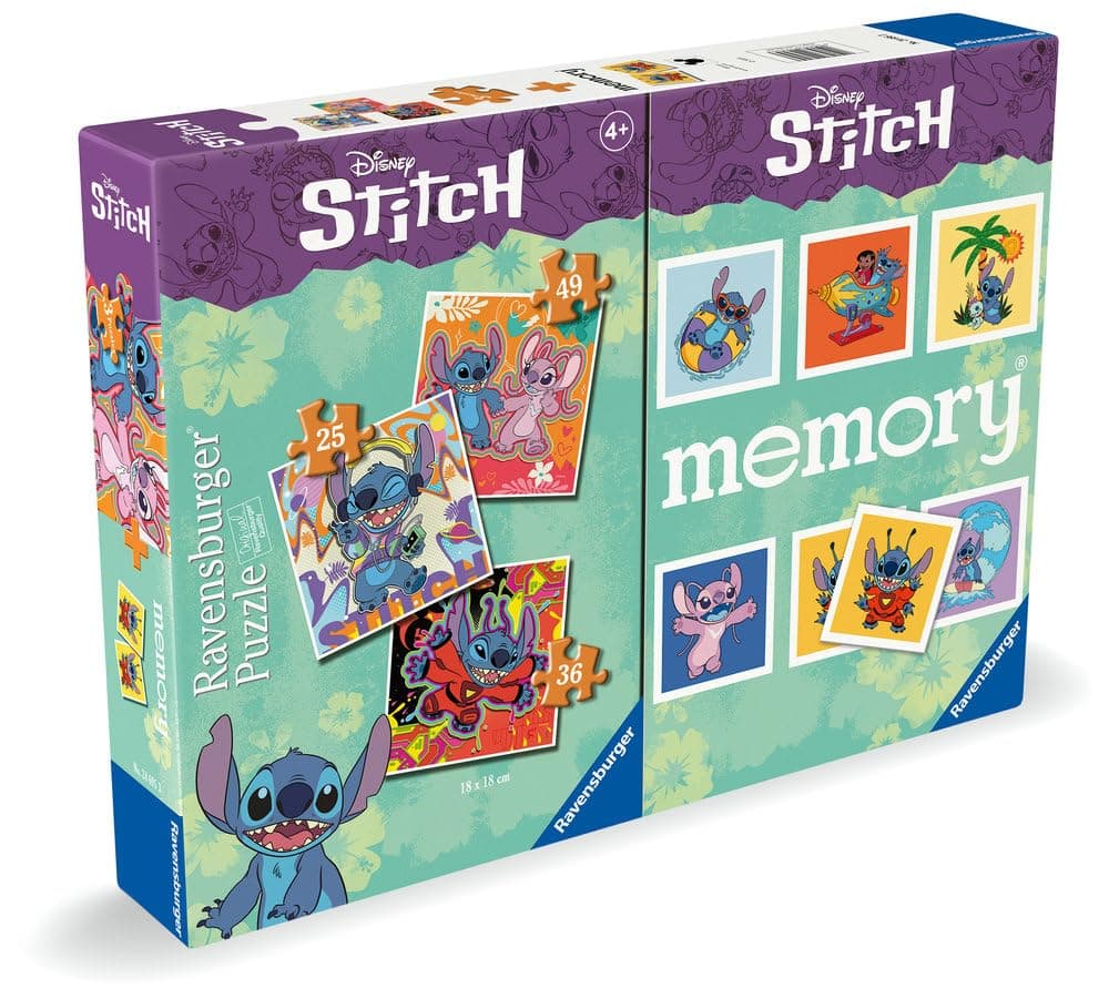 Ravensburger 3-in-1 Puzzle 25/36/49 pcs + Memory Cards - Stitch