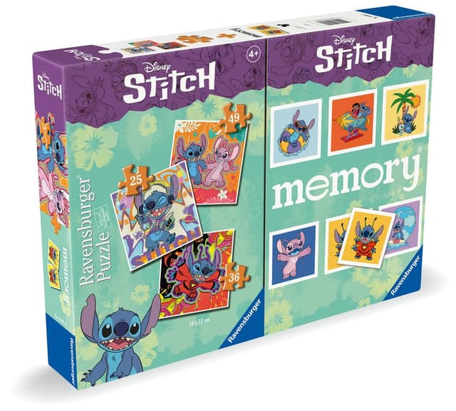 Ravensburger 3-in-1 Puzzle 25/36/49 pcs + Memory Cards - Stitch
