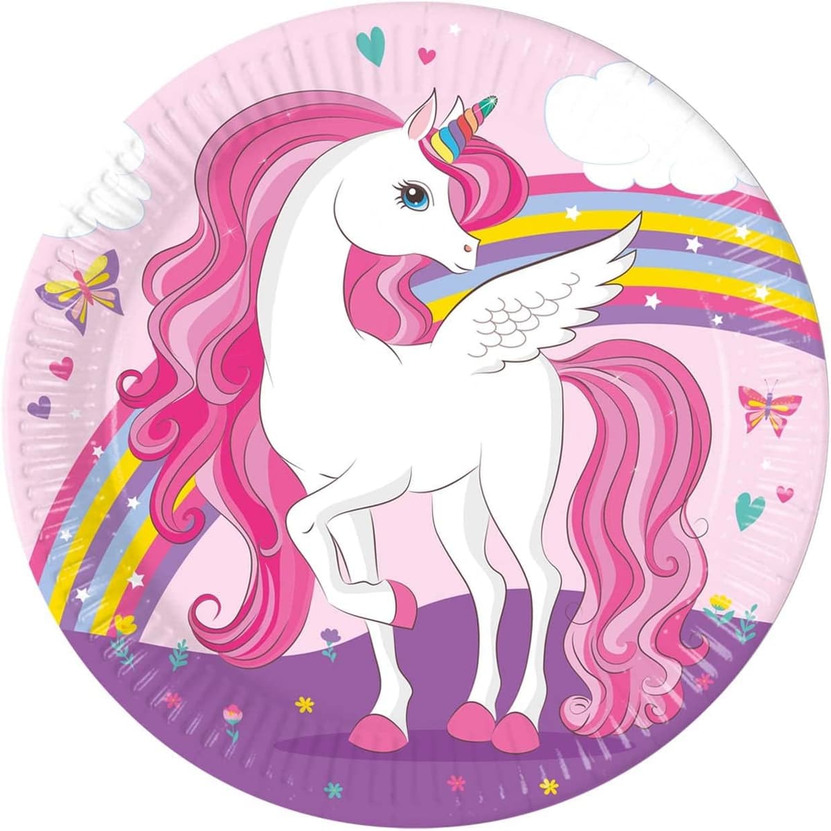 Хартиени чинии Procos UNICORN RAINBOW 8 бр. 23см.