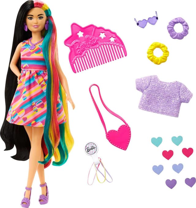 Barbie Doll - Play Set Doll with Long Hair and Hearts