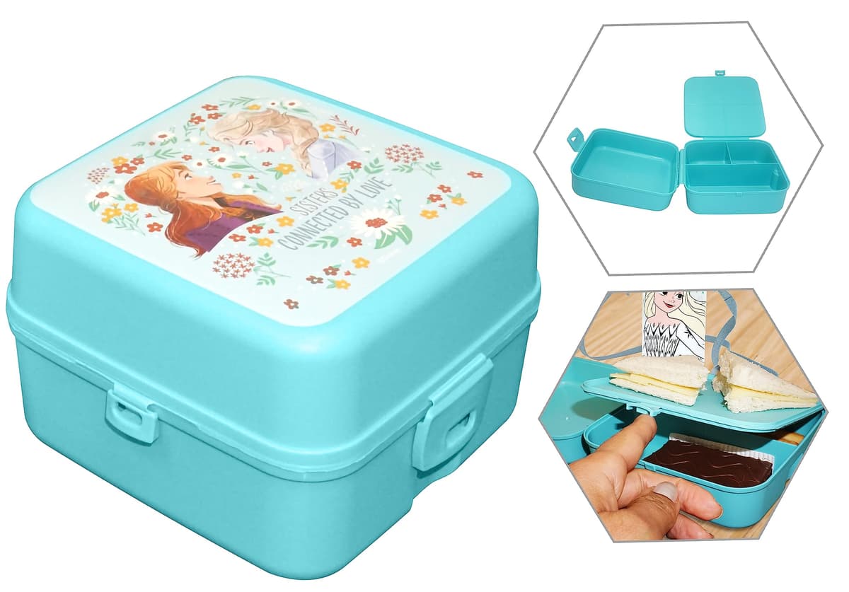 Kids Licensing Frozen Children's Lunch Box with Compartments, Turquoise