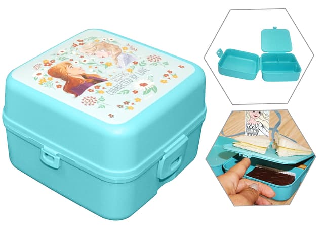 Детска кутия за храна Kids Licensing Frozen с отделения, Тюркоаз