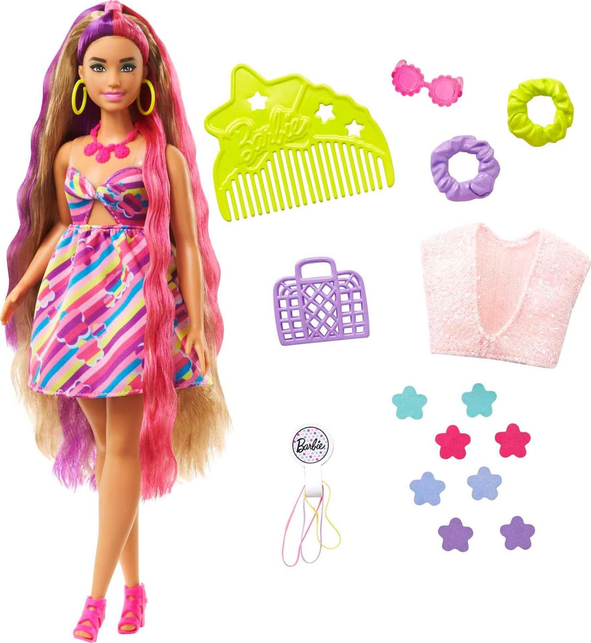 Кукла Barbie - Комплект кукла с дълга коса и цветя