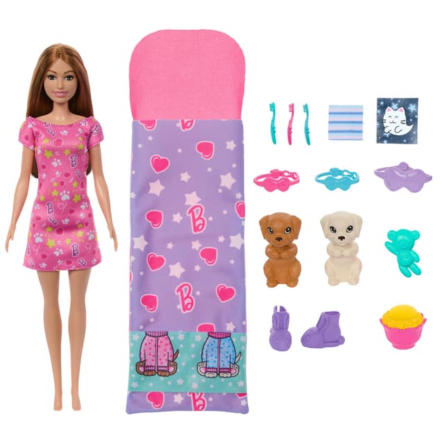 Кукла Barbie - Комплект пижамено парти за кученцето на Барби