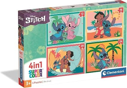 CLEMENTONI 4 в 1 Пъзел Disney Stitch