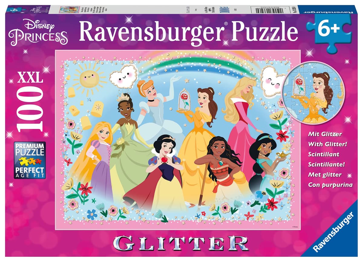 Ravensburger Glitter Puzzle 100 pcs XXL - Disney Princess