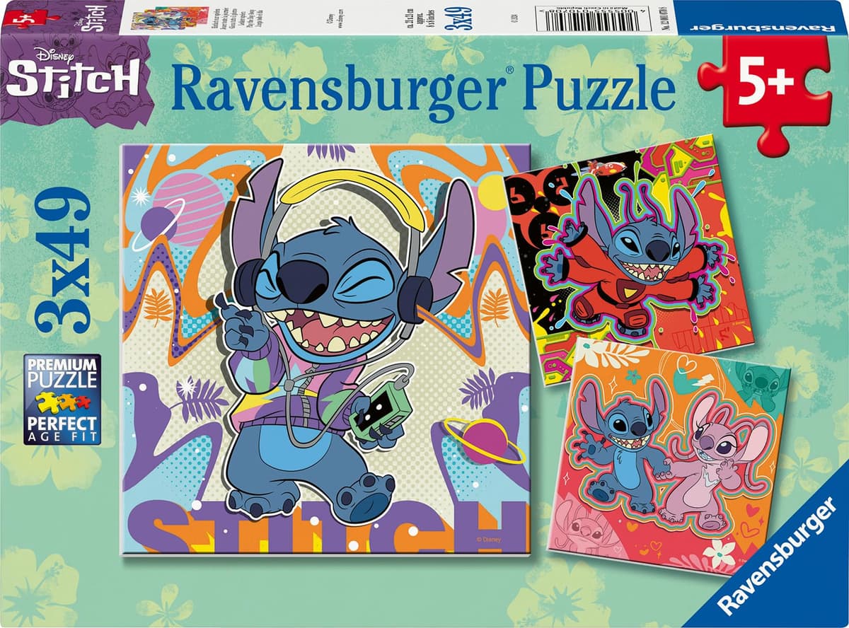 Пъзел Ravensburger 3x49 ел. - Стич