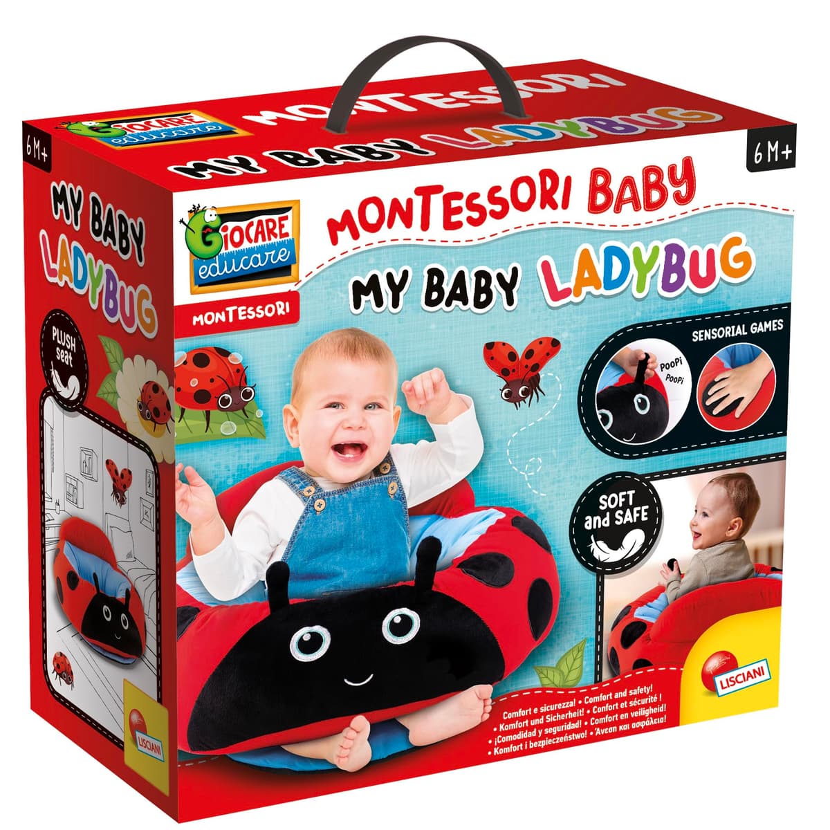 Lisciani MONTESSORI BABY MY BABY LADYBUG Baby Plush Armchair 107339