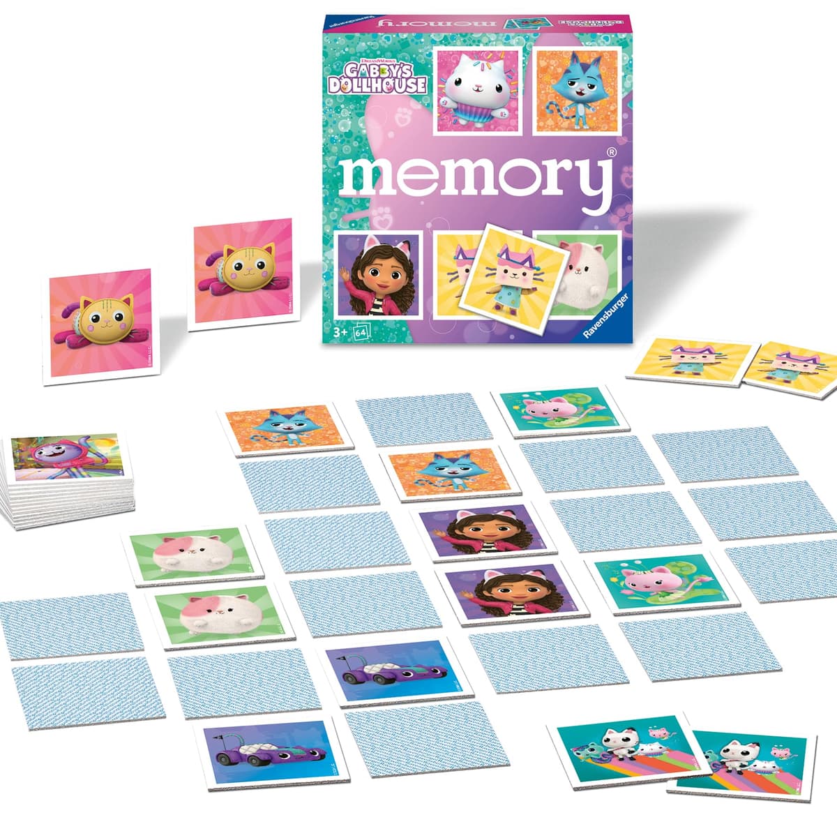 Игра Мемори карти 64 броя Ravensburger - Gabby's Dollhouse