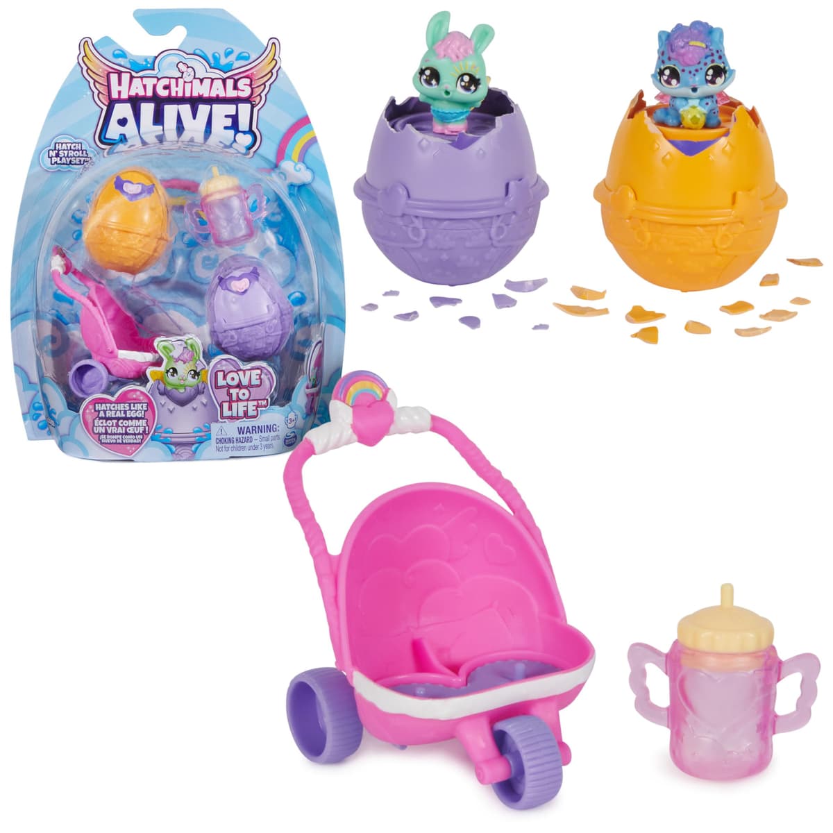 Hatchimals - Комплект яйце изненада, детска количка