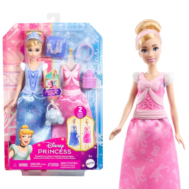Disney Princess Doll - Cinderella with 2 Outfits and 9 Accessories
