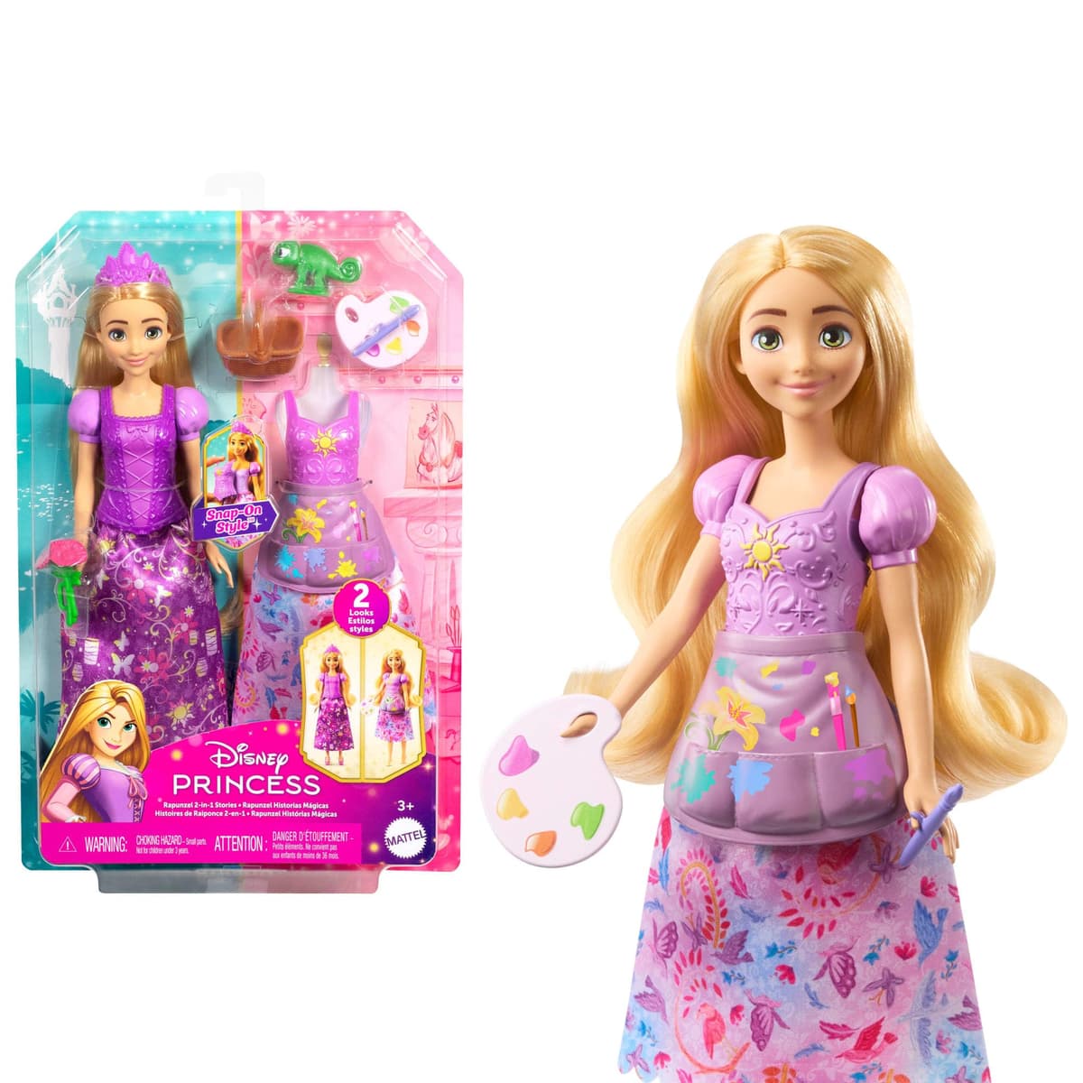 Кукла Disney Princess - Рапунцел с 2 тоалета и 9 аксесоара