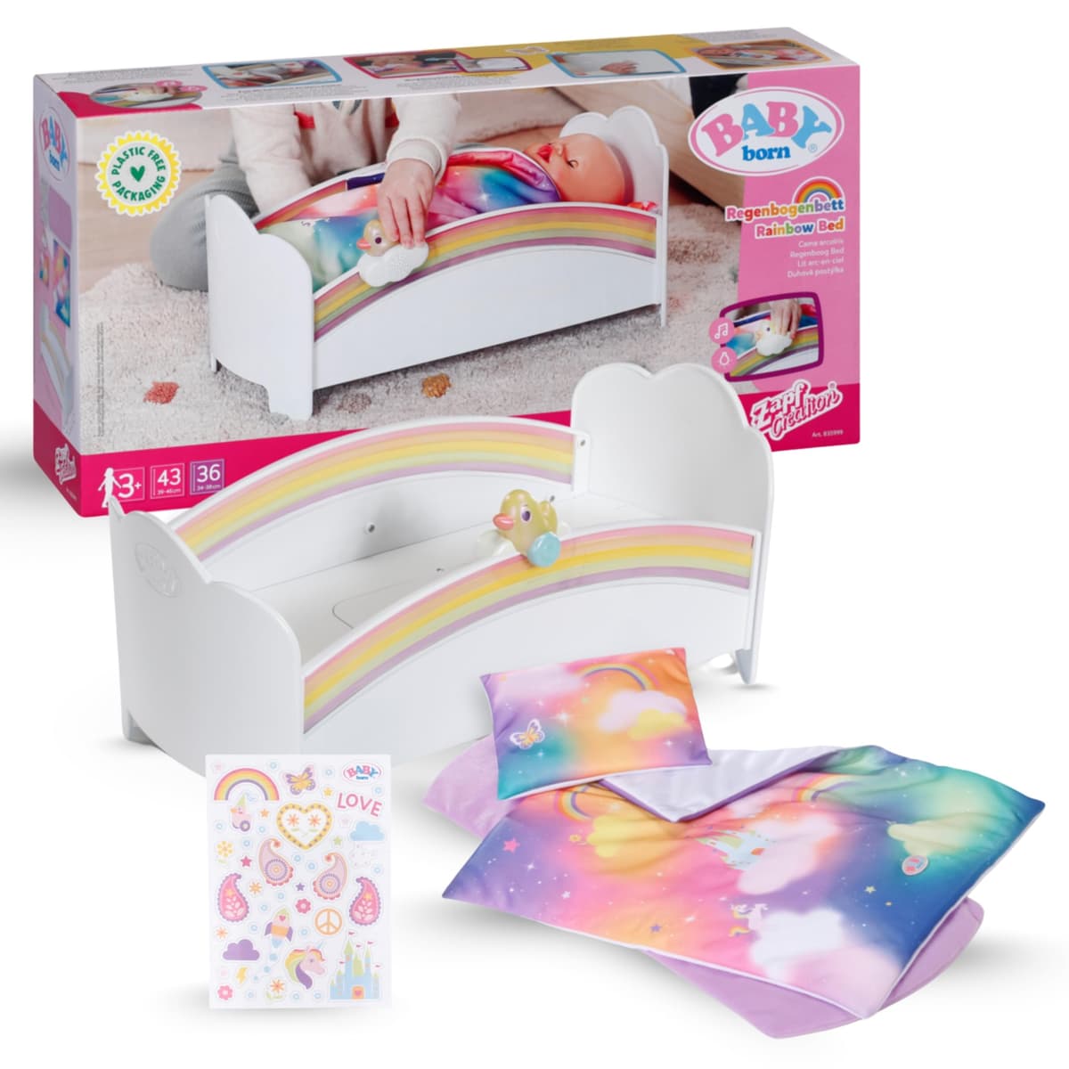 Baby Born - Rainbow Doll Bed