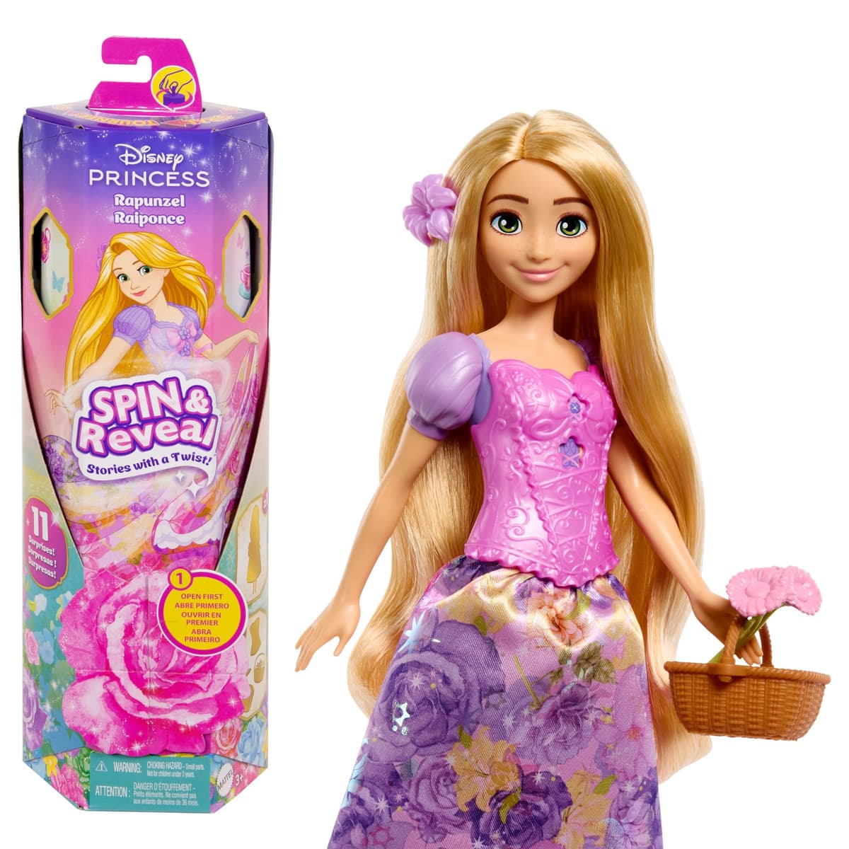 Кукла Disney Princess - Завърти и преобрази: Рапунцел
