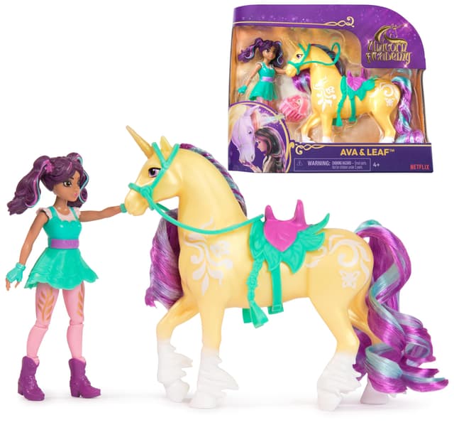 Академия за еднорози - Комплект кукла Ава и еднорога Лийф