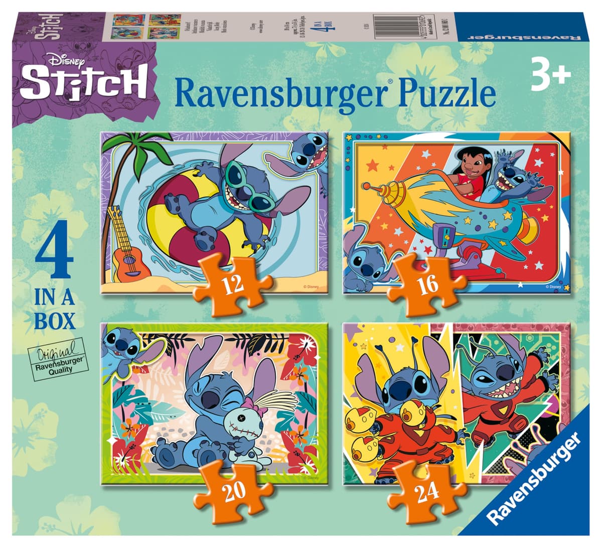 Пъзел Ravensburger 4-в-1: 12/16/20/24 ел. - Стич