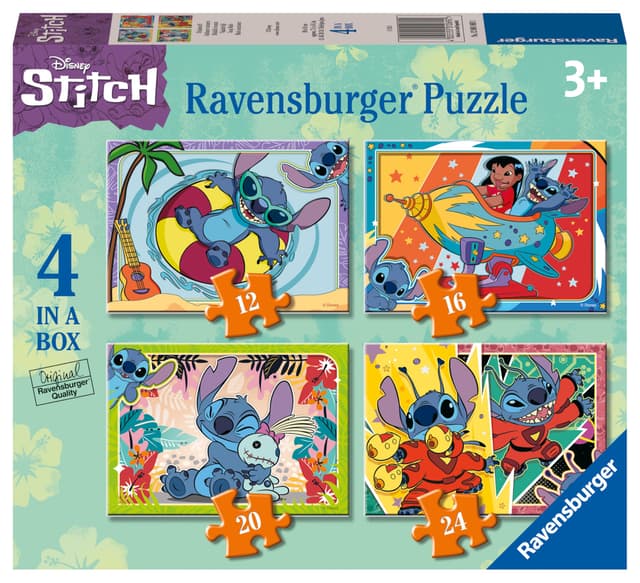 Пъзел Ravensburger 4-в-1: 12/16/20/24 ел. - Стич