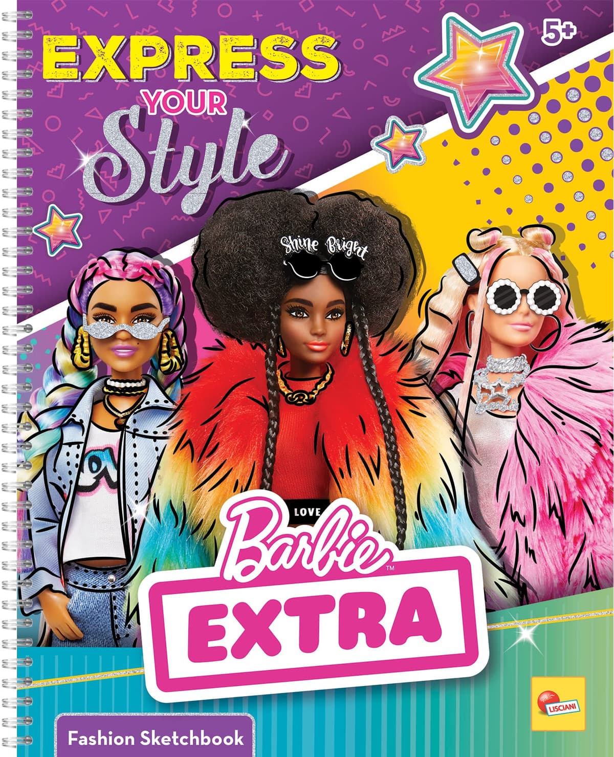Lisciani Barbie Extra Express your Style Colouring and Design Book with Stickers